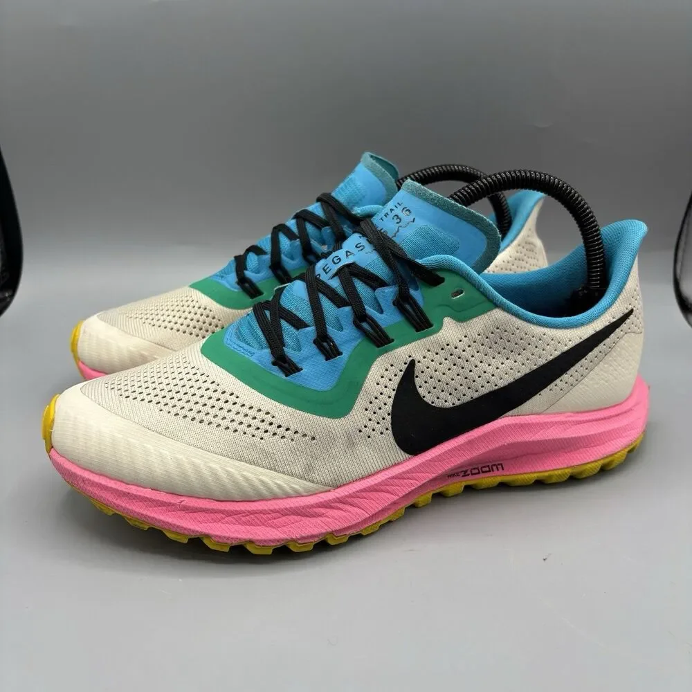 Nike Air Zoom Pegasus 36 Womens Gray Pink Athletic Running Shoes Sneakers Size 9